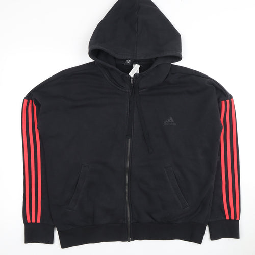 Adidas Unisex Black L Hoodie Full Zip Sportswear