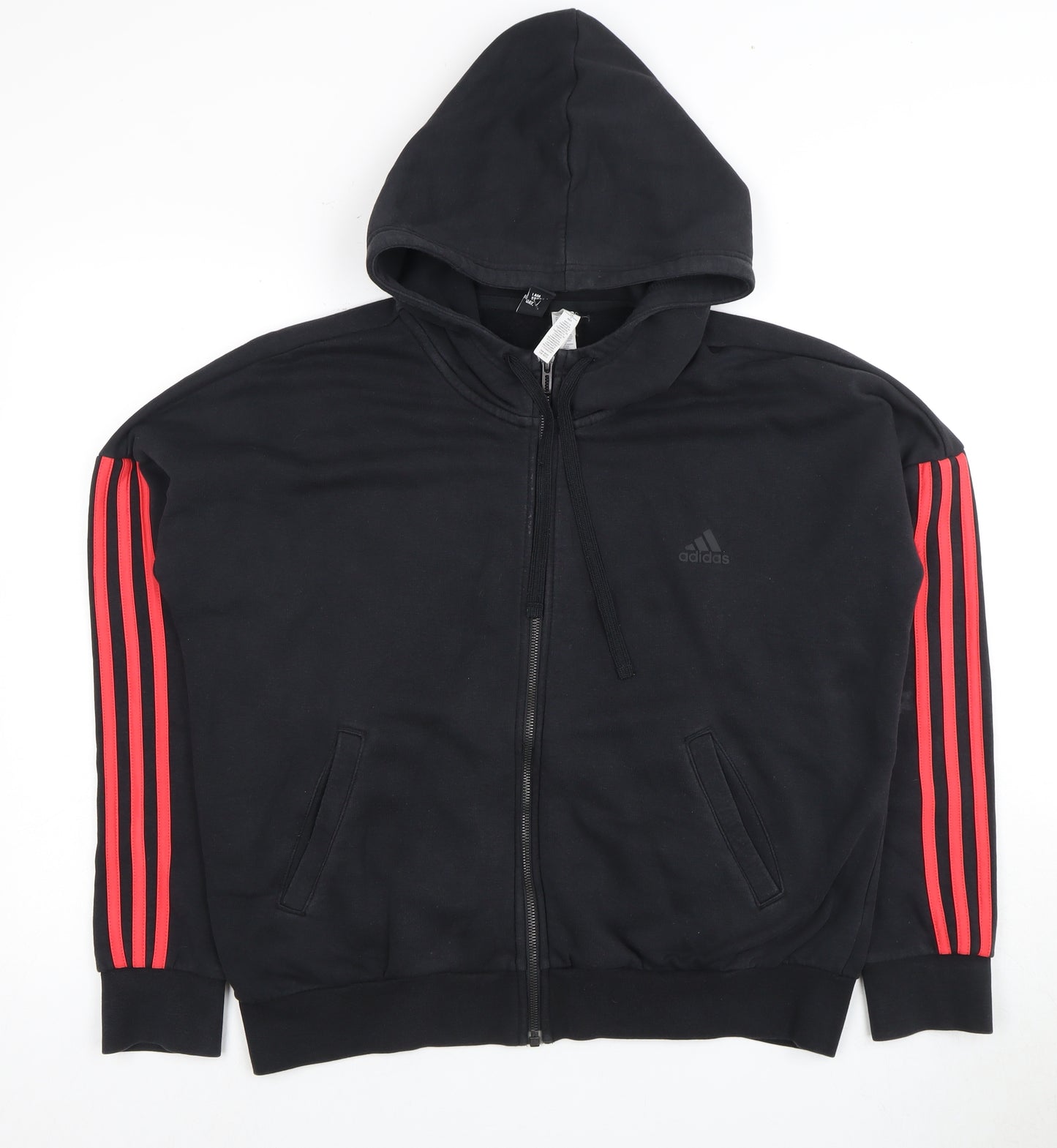 Adidas Unisex Black L Hoodie Full Zip Sportswear