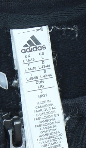 Adidas Unisex Black L Hoodie Full Zip Sportswear