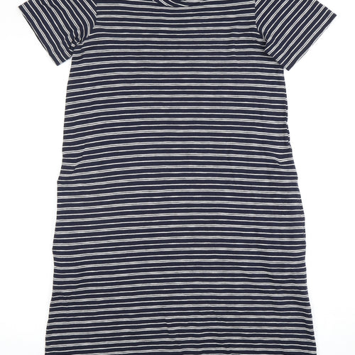 The White Company Women's Blue Striped T-Shirt Dress Size 8
