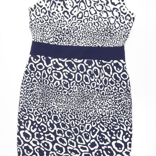 Jaeger Women's Multicoloured Animal Print Dress Size 14