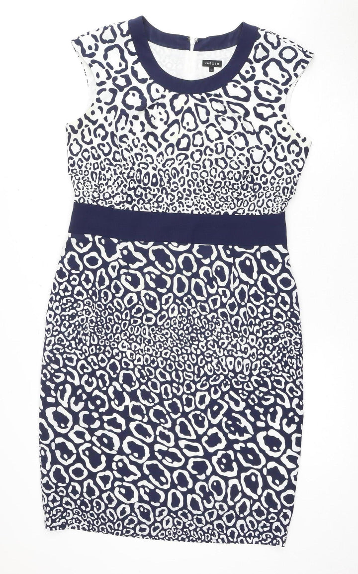 Jaeger Women's Multicoloured Animal Print Dress Size 14