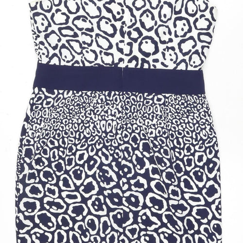 Jaeger Women's Multicoloured Animal Print Dress Size 14