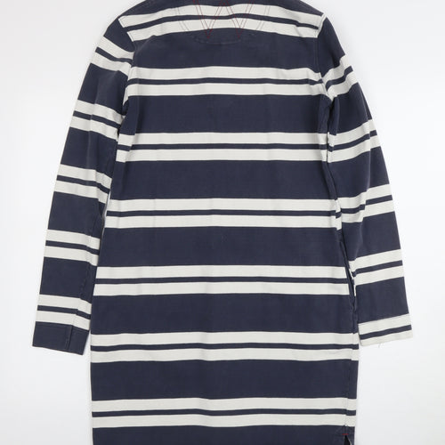Weird Fish Women's Blue Striped Shirt Dress - Size 12