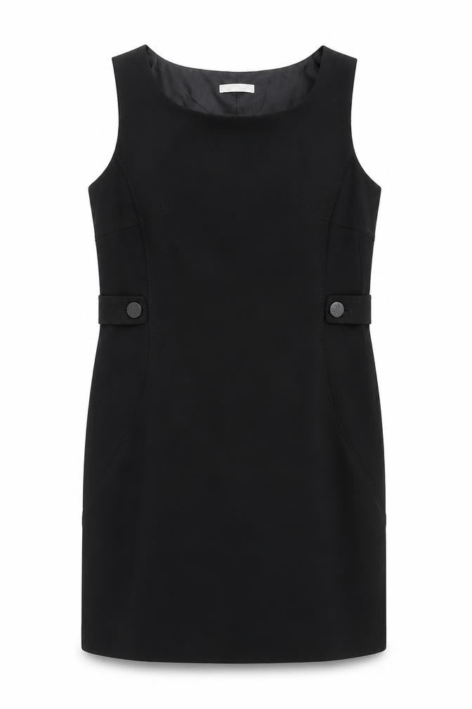 Front view of Windsmoor Black Knee Length Shift Dress 10 Women
