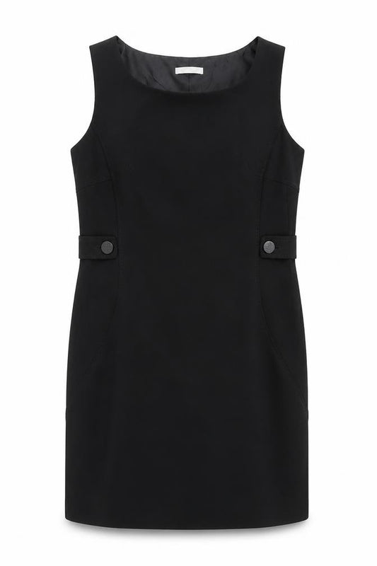 Front view of Windsmoor Black Knee Length Shift Dress 10 Women