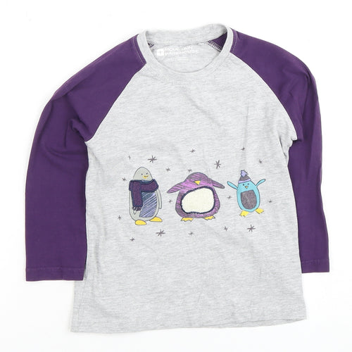 Mountain Warehouse Girls Grey T-Shirt 5-6 Years Long Sleeve