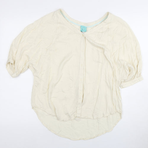 Joules Women's Ivory Blouse, Size 12, 3/4 Sleeve
