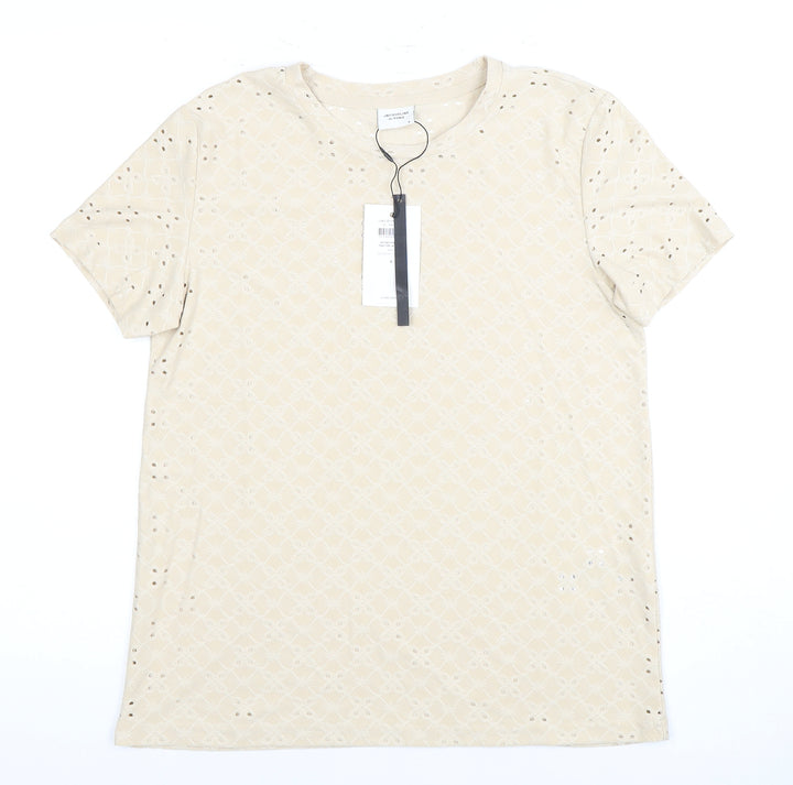 Jacqueline de Yong Women's Beige T-Shirt, S, Casual Style