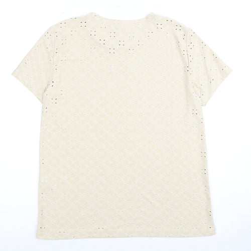 Jacqueline de Yong Women's Beige T-Shirt, S, Casual Style