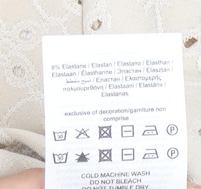 Jacqueline de Yong Women's Beige T-Shirt, S, Casual Style