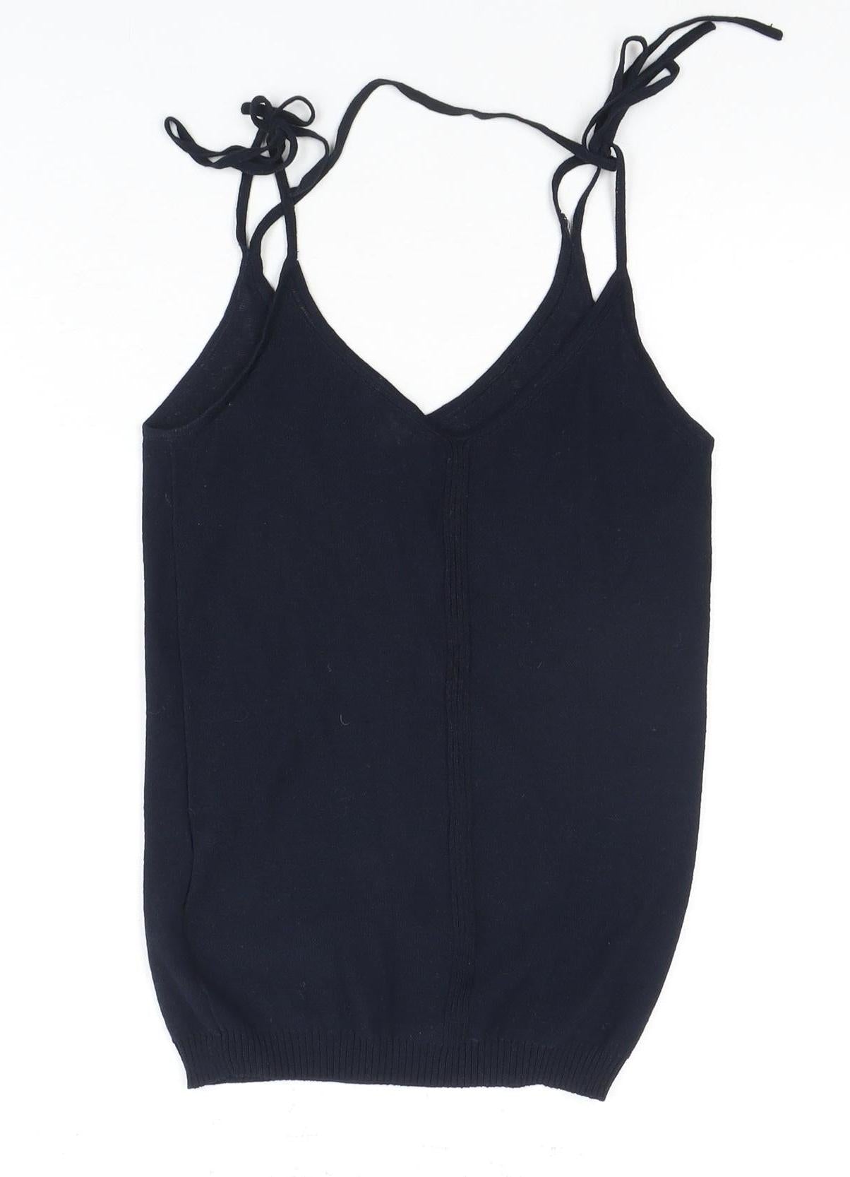 Whistles Women's XS Black Camisole Tank, V-Neck Elegant