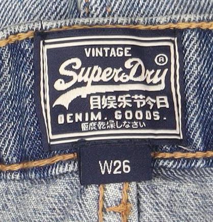 Superdry Women's Blue Denim Mini Skirt - Size 8