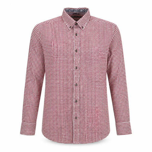 Jeff Banks Men's Red Check Medium Casual Dress Shirt