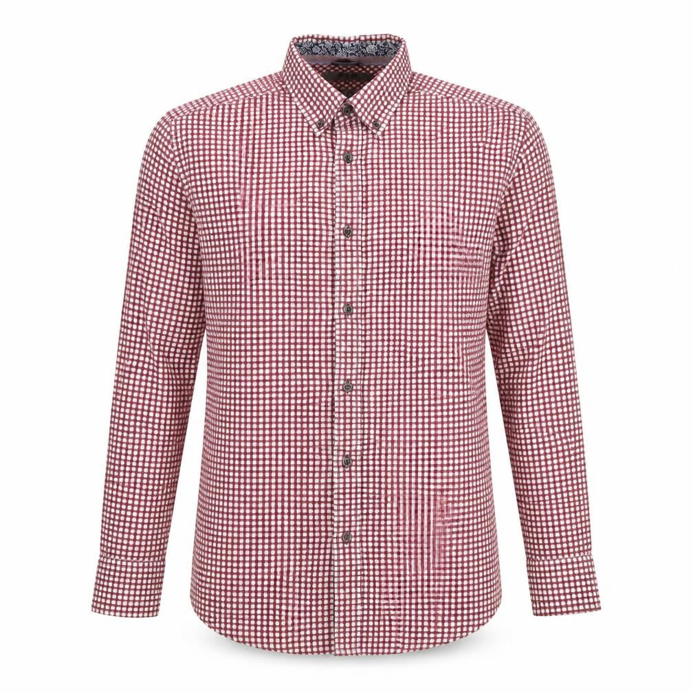 Jeff Banks Men's Red Check Medium Casual Dress Shirt