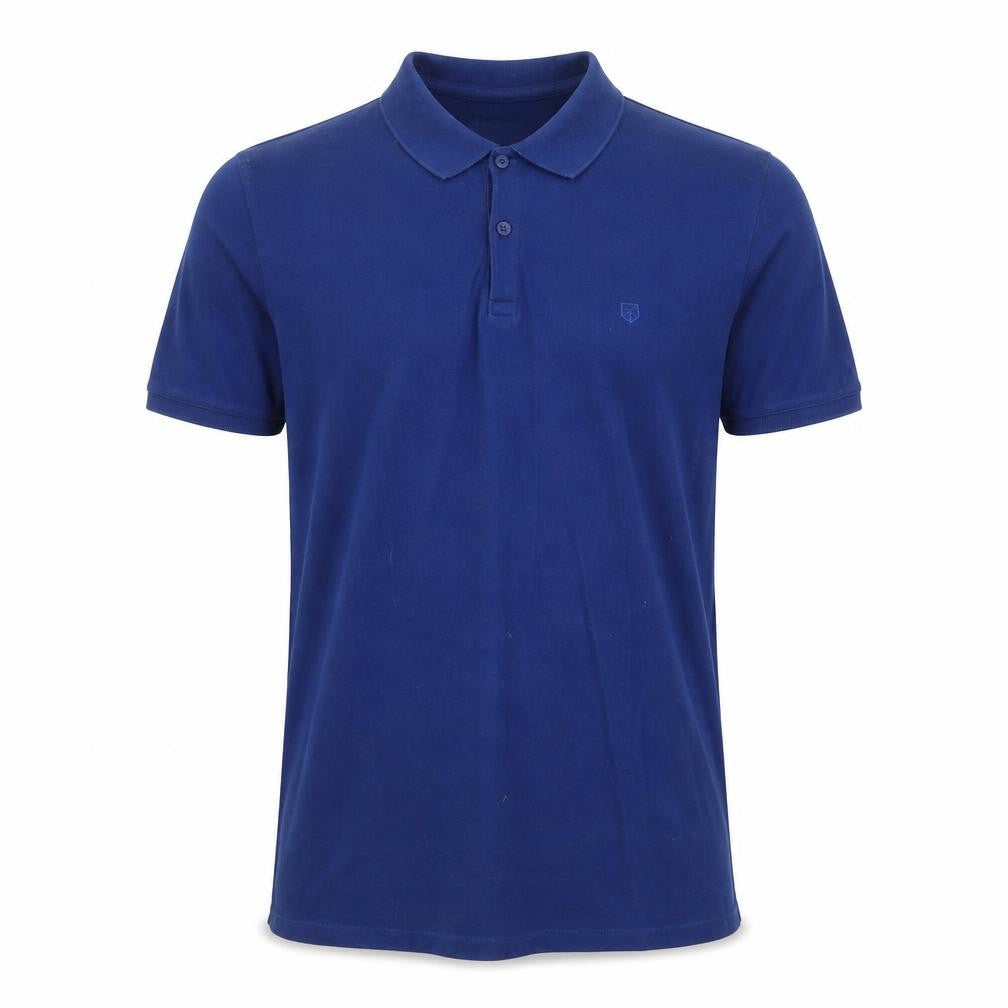Front view of Jack & Jones Men's Blue M Polo Shirt Cotton Elastane