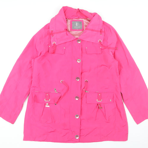 Jessica Graaf Women's Pink XL Rain Coat, Drawstring, Pockets