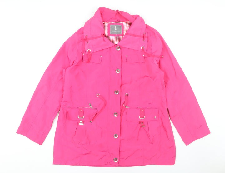 Jessica Graaf Women's Pink XL Rain Coat, Drawstring, Pockets