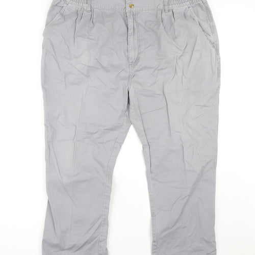 Cotton Traders Men's Grey Trousers, Size 44, Cotton Comfort