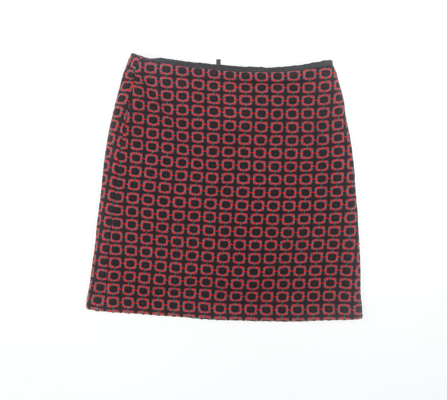 Marks and Spencer Women's Red Geometric Pencil Skirt, Size 8