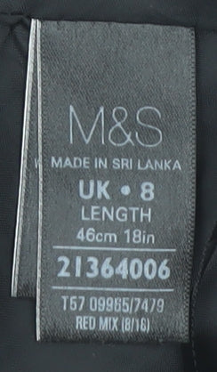 Marks and Spencer Women's Red Geometric Pencil Skirt, Size 8