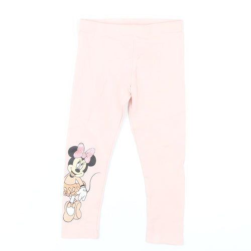 Disney Girls Pink Minnie Mouse Ankle Leggings 2-3 Years