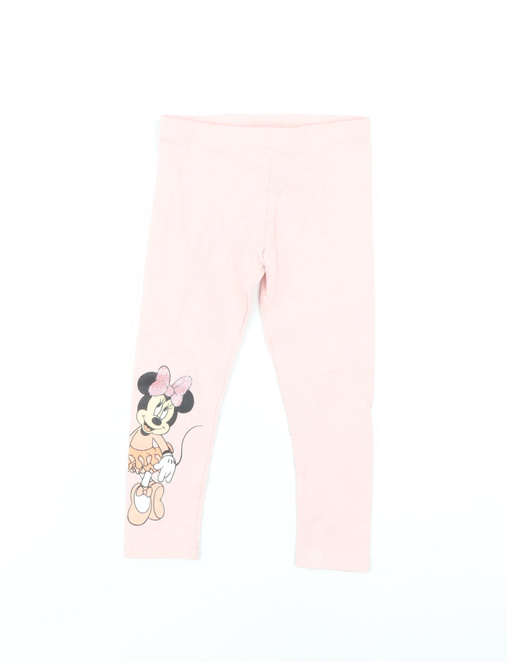 Disney Girls Pink Minnie Mouse Ankle Leggings 2-3 Years