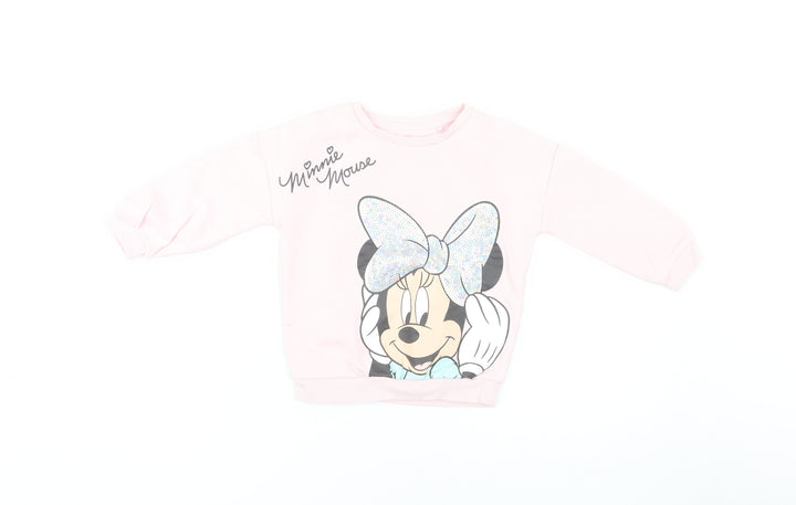 Disney Girls Pink Minnie Mouse Graphic Sweatshirt 2-3 Years