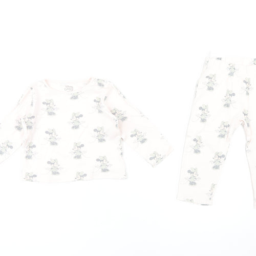 Disney Baby Minnie Mouse Pyjama Set, Unisex, 18-24 Months, White