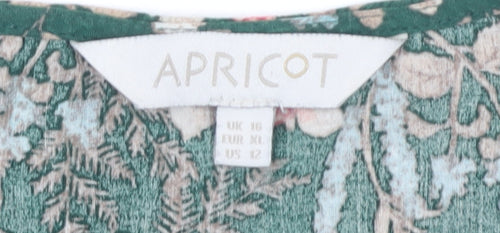 Apricot Women's Green Floral Dress Size 16 Short Sleeve