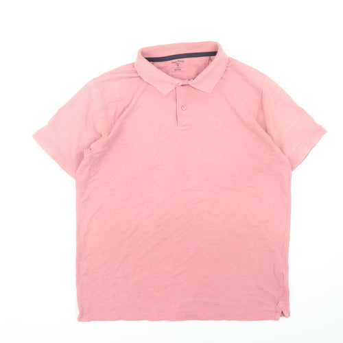 James Pringle Men's Pink Polo Shirt M Short Sleeve Casual