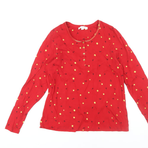Laura Ashley Women's Red Star Pyjama Top S