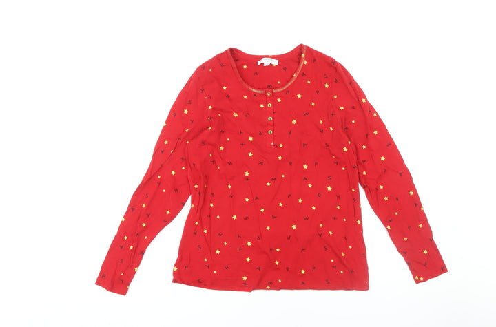 Laura Ashley Women's Red Star Pyjama Top S