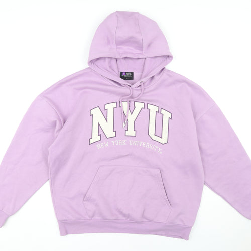 NYU Women's Purple Hoodie, Relaxed Fit, Size S