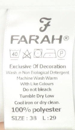 Farah Men's Blue Classic Trousers Size 38