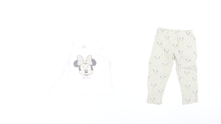 Disney Unisex Baby Pyjama Set White Beige 18-24 Months