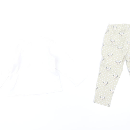 Disney Unisex Baby Pyjama Set White Beige 18-24 Months