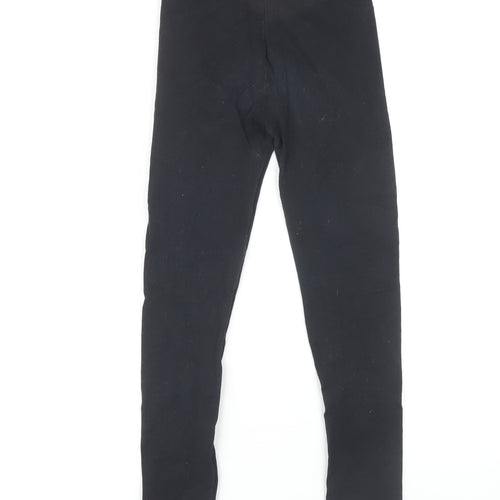 Skechers Girls Black Leggings 11 Years Cotton Blend