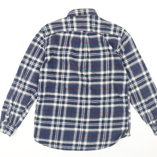 Jachs Men's Blue Plaid Shirt, Long Sleeve, LT, Button-Up