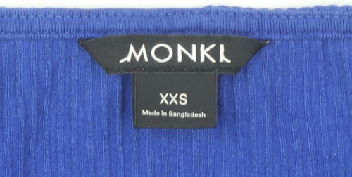 Monki Women's Blue Long Sleeve Knit T-Shirt 2XS