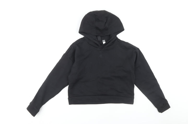 Adidas Girls Black Pullover Hoodie 11-12 Years