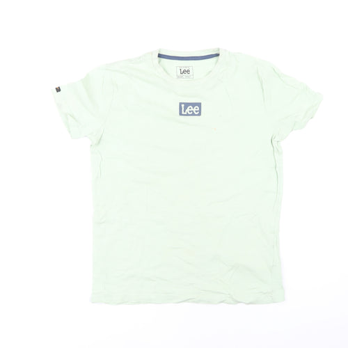 Lee Boys Green Cotton T-Shirt 10-11 Years Regular Fit