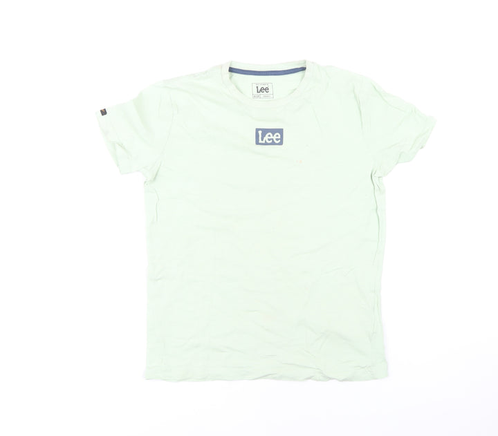 Lee Boys Green Cotton T-Shirt 10-11 Years Regular Fit