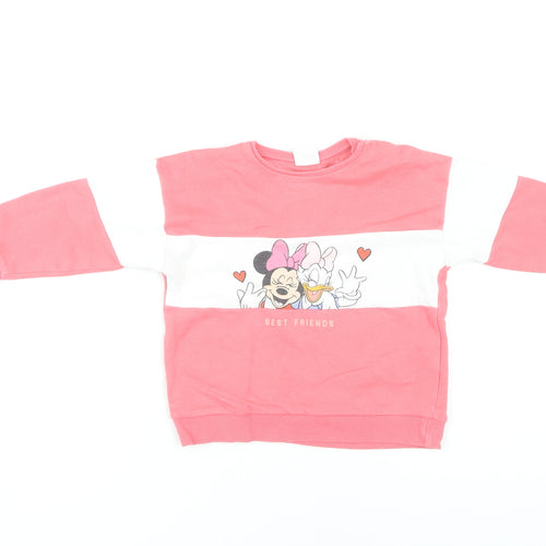 Disney Unisex Toddler Cartoon Pink & White Long Sleeve Top, 18-24 Months