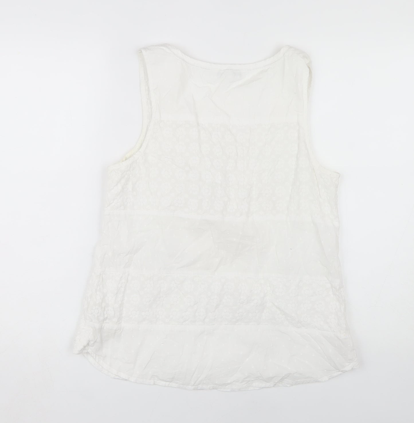 Fat Face Women's White Blouse, Size 12, Cotton Summer Wear