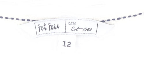 Fat Face Women's White Blouse, Size 12, Cotton Summer Wear