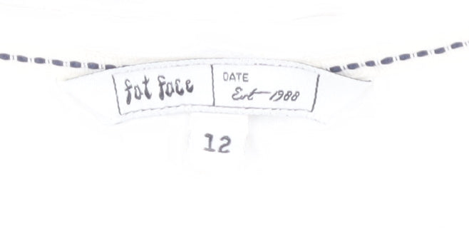 Fat Face Women's White Blouse, Size 12, Cotton Summer Wear