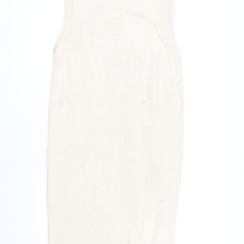 H&M Women's Ivory Shift Dress Size 12 Casual Knit