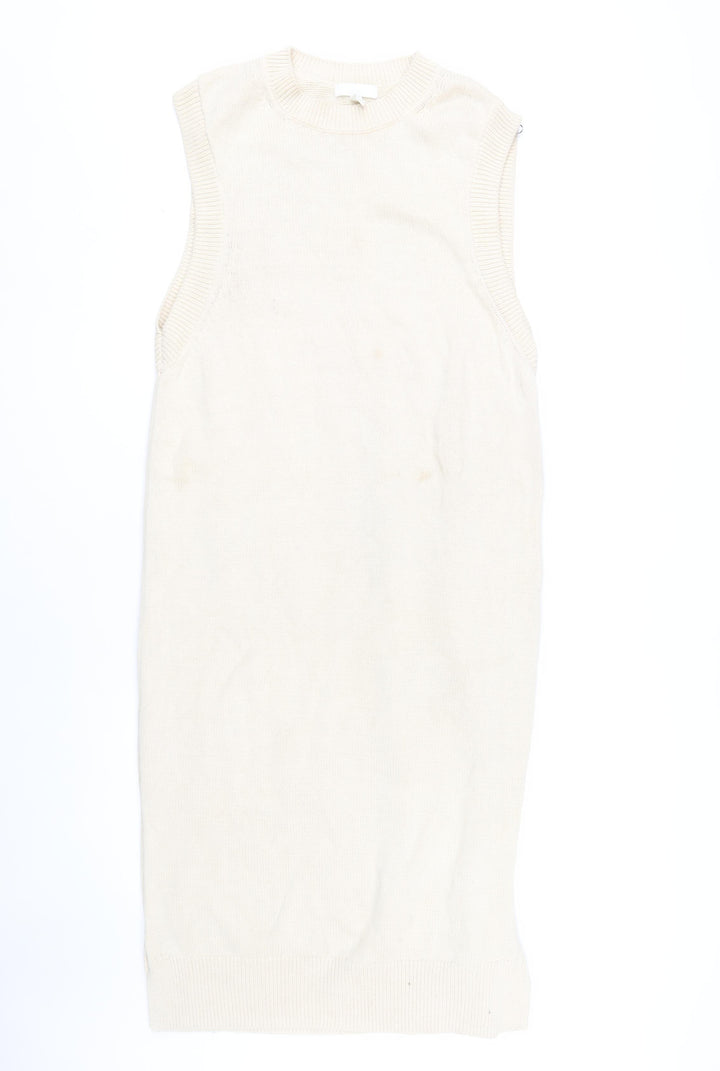 H&M Women's Ivory Shift Dress Size 12 Casual Knit