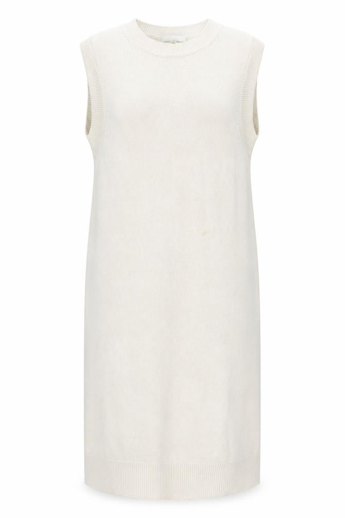 Front view of H&M Women's Ivory Shift Dress, size 12, Casual Knit